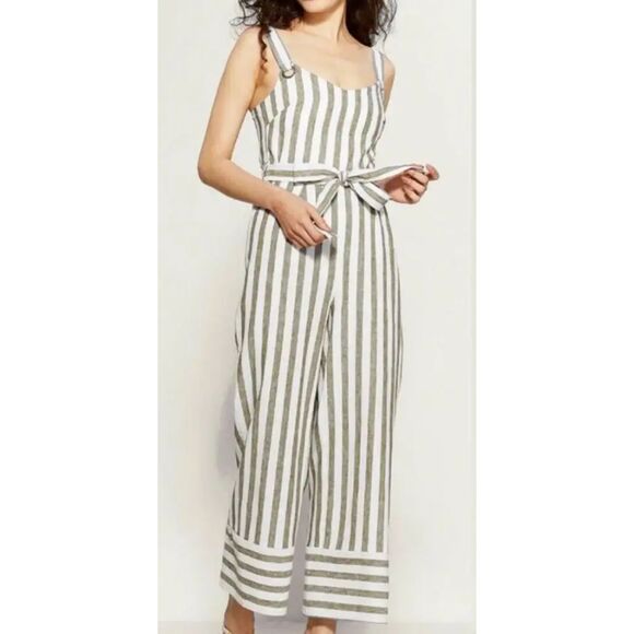 Romeo & Juliet Couture Striped Linen Jumpsuit M - Picture 3 of 15